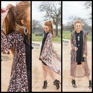 Reversible Duster Leopard Gold